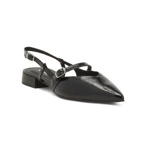 BOTTERO Black Made In Brazil Patent Leather Slingback Flats